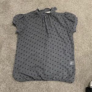 Sheer Gray Polka Dot Blouse